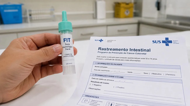 Ministério da Saúde adota novo teste simples para rastrear câncer de intestino no SUS