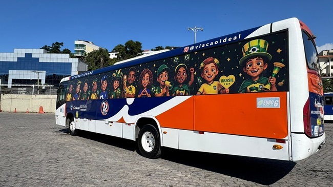 Viação Ideal entra no clima da Copa e coloca cinco ônibus temáticos em circulação