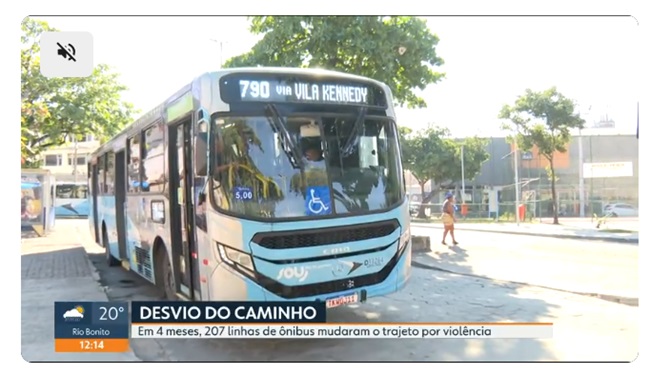 Linhas de ônibus da cidade do Rio de Janeiro sofrem alteração de itinerário devido à violência urbana